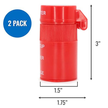 HealthSmart 2 Pack - 4-in-1 Pill Cutter, Crusher & Storage with Drinking Cup, Portable Medication Organizer for Travel, Seniors, Splitter, Pill Box for Small and Tiny to Large Pills – Multi-Tool