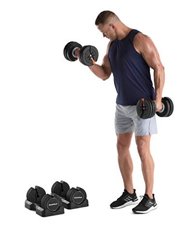 NordicTrack 55 lb Select-a-Weight Dumbbell Pair, Black