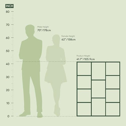 Furinno LUDER Book Shelf, 11-Cube Bookshelf, Reversible Bookcase, 9.4 x 29.1 x 41.7, for Living Room, Bedroom, Home Office, White