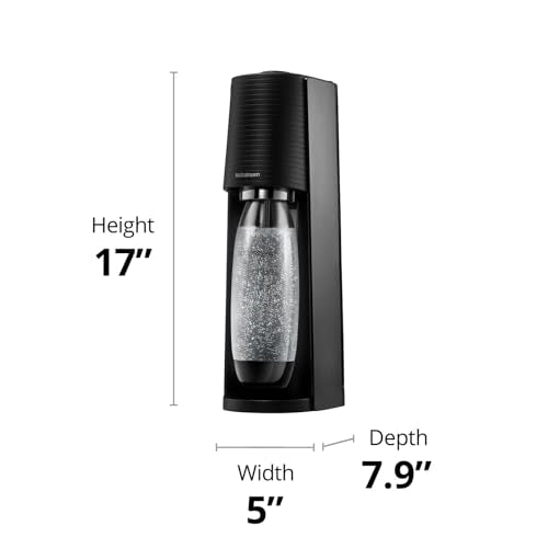 SodaStream Terra Sparkling Water Maker (Black) with CO2, DWS Bottle and Bubly Drop, Battery Powered