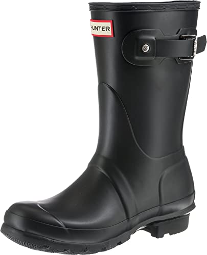 HUNTER Women's Original Short Rain Boot,Black Matte,7 B(M) US