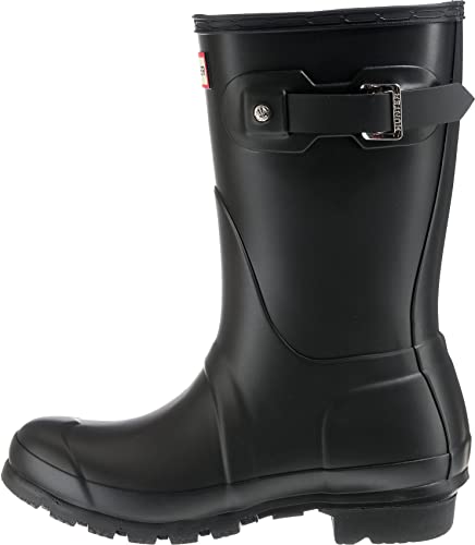 HUNTER Women's Original Short Rain Boot,Black Matte,7 B(M) US