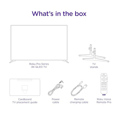 Roku Smart TV – 65-Inch Pro Series 4K QLED RokuTV with Backlit Roku Voice Remote Pro, Dolby Vision IQ, 120Hz Refresh Rate – Live Local News, Sports, Gaming