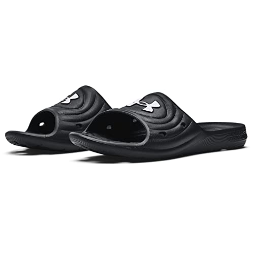 Under Armour mens Locker Iv Slide Sandal, Black Black White 001, 12 US