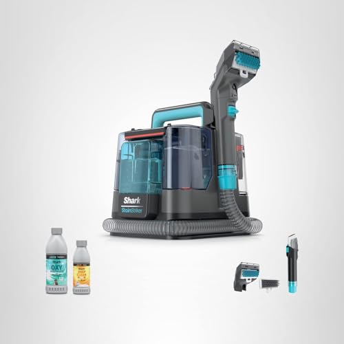 Shark StainStriker Portable Carpet & Upholstery Cleaner w/on board self cleaning - Spot, Stain, & Odor Eliminator, Includes 2 Cleaning Tools & 2 Cleaning Solutions, Charcoal, PX221BRN