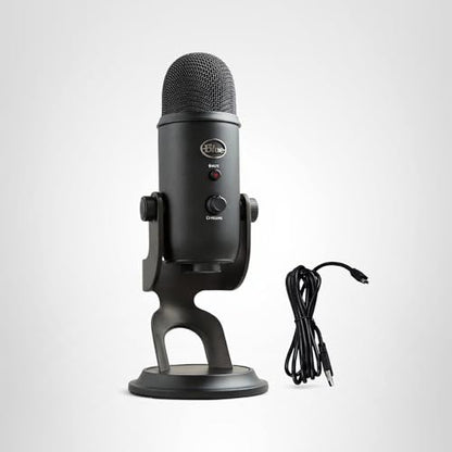 Logitech for Creators Blue Yeti USB Microphone for Gaming, Streaming, Podcast, YouTube, Discord, PC, Studio Sound, Plug & Play-Blackout