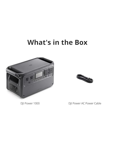 DJI Power 1000 Portable Power Station, 1024Wh LiFePO4 Battery, 2200W Solar Generator, Home Backup, 4-in-1 Fast Charging, 23db Ultra-Silent, Camping & RVs, Off-grid, Power Outage (Solar Panel Optional)