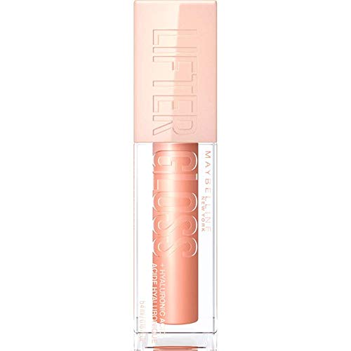 Maybelline Lifter Gloss, Hydrating Lip Gloss with Hyaluronic Acid, High Shine for Plumper Looking Lips, Amber, Cream Neutral, 0.18 Ounce