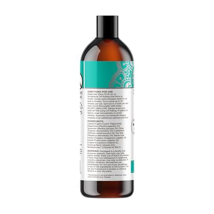 GuruNanda CocoMint Oil Pulling Mouthwash for Complete Oral Hygiene, 7 Essential Oils & Vitamins for Happy Teeth & Gums & Fresh Breath , Alcohol-Free, 8 oz