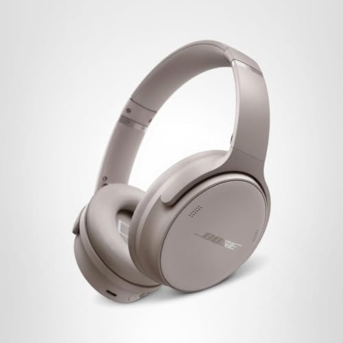 Bose QuietComfort Headphones - Wireless Bluetooth Headphones, Active Over Ear Noise Cancelling and Mic, USB-C Charging, Deep Bass, Up to 24 Hours of Playtime, Sandstone