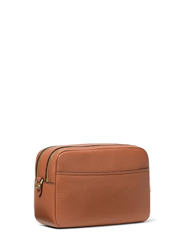 Michael Kors Women's Bryant Medium Double Zip Chain Camera Crossbody Bag, Gold-Tone Hardware/Luggage