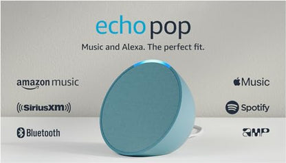 Amazon Echo Pop (newest model), Full sound compact smart speaker with Alexa, Midnight Teal