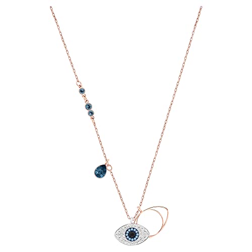 SWAROVSKI Women's Symbolic Evil Eye Pendant Necklace, Blue, Mixed Metal Finish