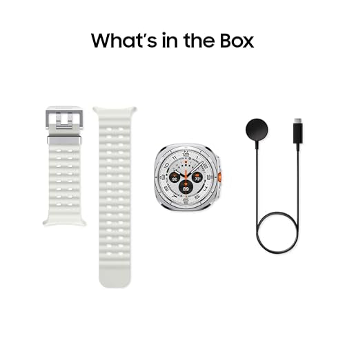 Samsung Galaxy Watch Ultra 47mm LTE AI Smartwatch w/Energy Score, Wellness Tips, Heart Rate Tracking, Sleep Monitor, Fitness Tracker, GPS, 2024,Titanium White [US Version, 1Yr Manufacturer Warranty]