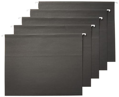 Amazon Basics Hanging File Folders, Letter Size, Black, 25-Pack