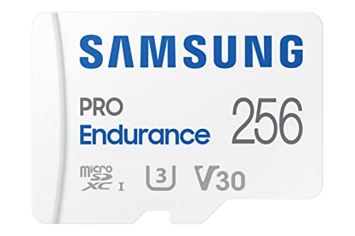 SAMSUNG PRO Endurance 256GB MicroSDXC Memory Card with Adapter for Dash Cam, Body Cam, and security camera – Class 10, U3, V30 (‎MB-MJ256KA/AM)