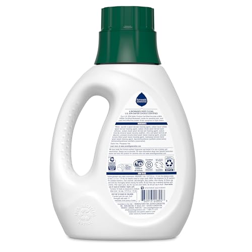 Seventh Generation Concentrated Laundry Detergent Liquid Free & Clear Fragrance Free 40 oz