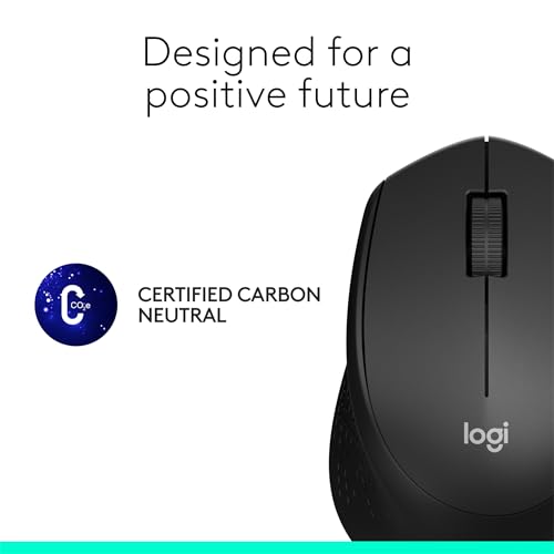 Logitech M330 SILENT Wireless Mouse, 2.4GHz with USB Receiver, Optical Tracking, Quiet & Lightweight, Long Battery Life, for PC, Mac, Laptop, Chromebook - Black