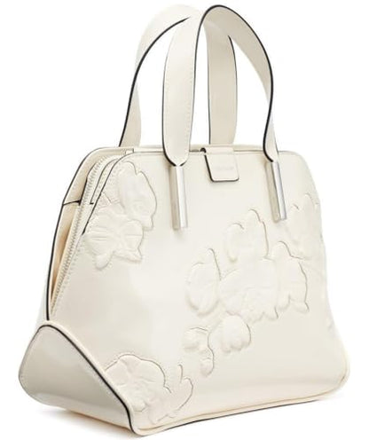 Calvin Klein Audrey Triple Compartment Satchel, Cherub White Floral, One Size