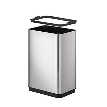 EKO Mirage-T 50 Liter / 13.2 Gallon Touchless Rectangular Motion Sensor Trash Can, Brushed Stainless Steel Finish