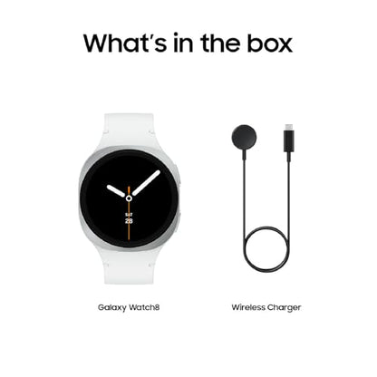 Samsung Galaxy Watch 8 (2025) 40mm Bluetooth Smartwatch, Cushion Design, Fitness Tracker, Sleep Coaching, Running Coach, Energy Score, Heart Rate Tracking, Silver [US Version, 2 Yr Warranty]