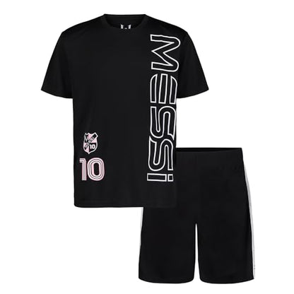 Messi Boys Lifestyle Short Sleeve 2-Piece Set, Jersey Set with Comfortable Top & Shorts