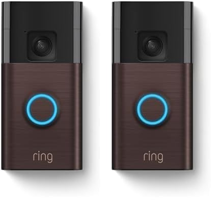 Ring Battery Doorbell — Now with 66% more coverage, Head-to-Toe Video, Live View with Two-Way Talk, and Motion Detection & Alerts (2024 release), | 2-pack | Venetian Bronze