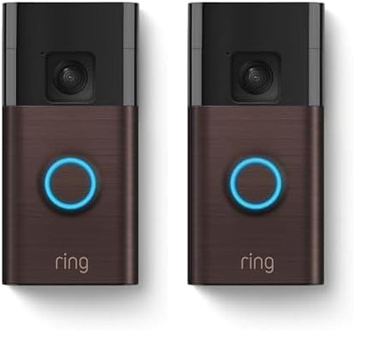 Ring Battery Doorbell — Now with 66% more coverage, Head-to-Toe Video, Live View with Two-Way Talk, and Motion Detection & Alerts (2024 release), | 2-pack | Venetian Bronze