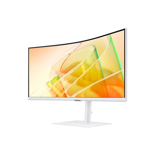 Samsung 34” ViewFinity (S65TC) Series Ultra-WQHD 1000R Curved Computer Monitor, HDR10, 100Hz, AMD FreeSync, Thunderbolt 4, Height Adjustable Stand, Built-in Speakers, Eye Care, LS34C650TANXGO, 2024