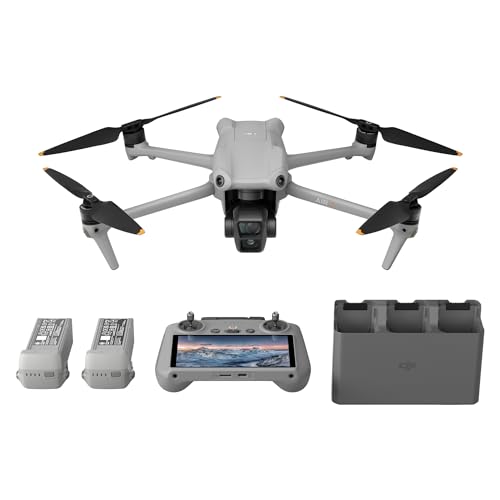 DJI Air 3 Fly More Combo with DJI RC 2, Drone with Camera 4K, Dual Primary Cameras, 3 Batteries for Extended Flight Time, 48MP Photo, 20Km Max Video Transmission, FAA Remote ID Compliant