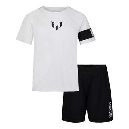 Messi Boys Lifestyle Short Sleeve 2-Piece Set, Jersey Set with Comfortable Top & Shorts