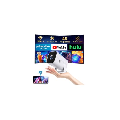 YGSKK Mini Projector with Wifi and Bluetooth, Built-in Apps,Movie Projector