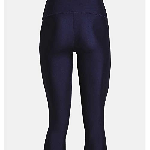 Under Armour Womens HeatGear Armour High Waisted Pocketed No-Slip Capri , Midnight Navy (410)/White , Small