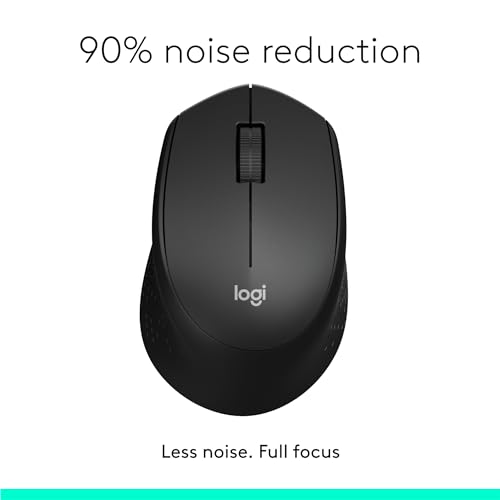 Logitech M330 SILENT Wireless Mouse, 2.4GHz with USB Receiver, Optical Tracking, Quiet & Lightweight, Long Battery Life, for PC, Mac, Laptop, Chromebook - Black