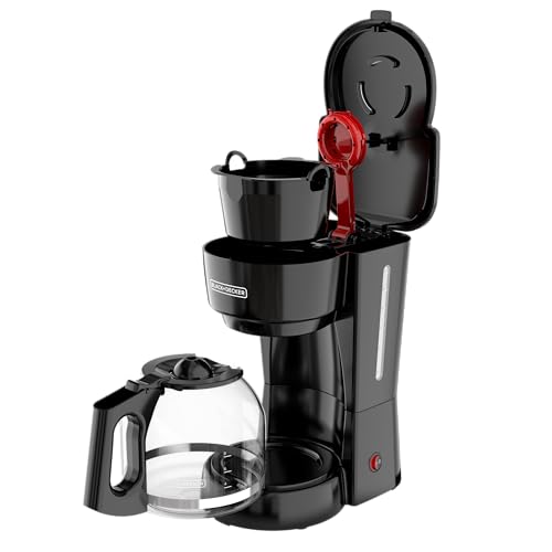 BLACK+DECKER 12-Cup Coffee Maker with Easy On/Off Switch, Easy Pour, Non-Drip Carafe with Removable Filter Basket, Black