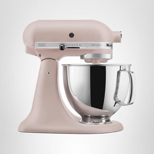 KitchenAid Artisan Series 5 Quart Tilt Head Stand Mixer with Pouring Shield KSM150PS, Feather Pink