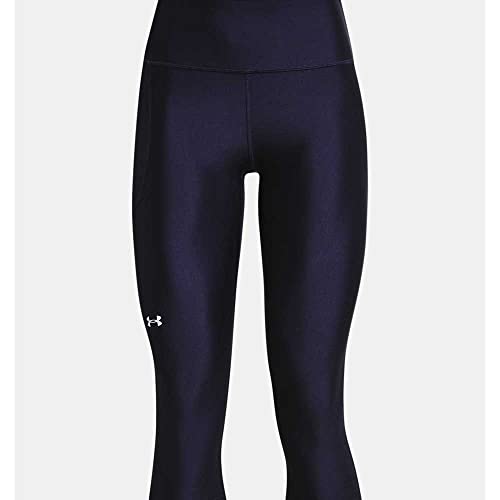 Under Armour Womens HeatGear Armour High Waisted Pocketed No-Slip Capri , Midnight Navy (410)/White , Small