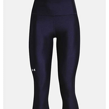 Under Armour Womens HeatGear Armour High Waisted Pocketed No-Slip Capri , Midnight Navy (410)/White , Small