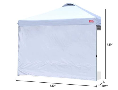 MASTERCANOPY Durable Pop-up Canopy Tent with 1 Sidewall (10'x10',White)