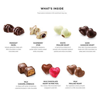 Godiva Chocolatier Valentine’s Day Heart Chocolate Gift Box - 14 Piece Assorted Milk, White and Dark Chocolate with Gourmet Fillings – Elegant Treat for Women or Men