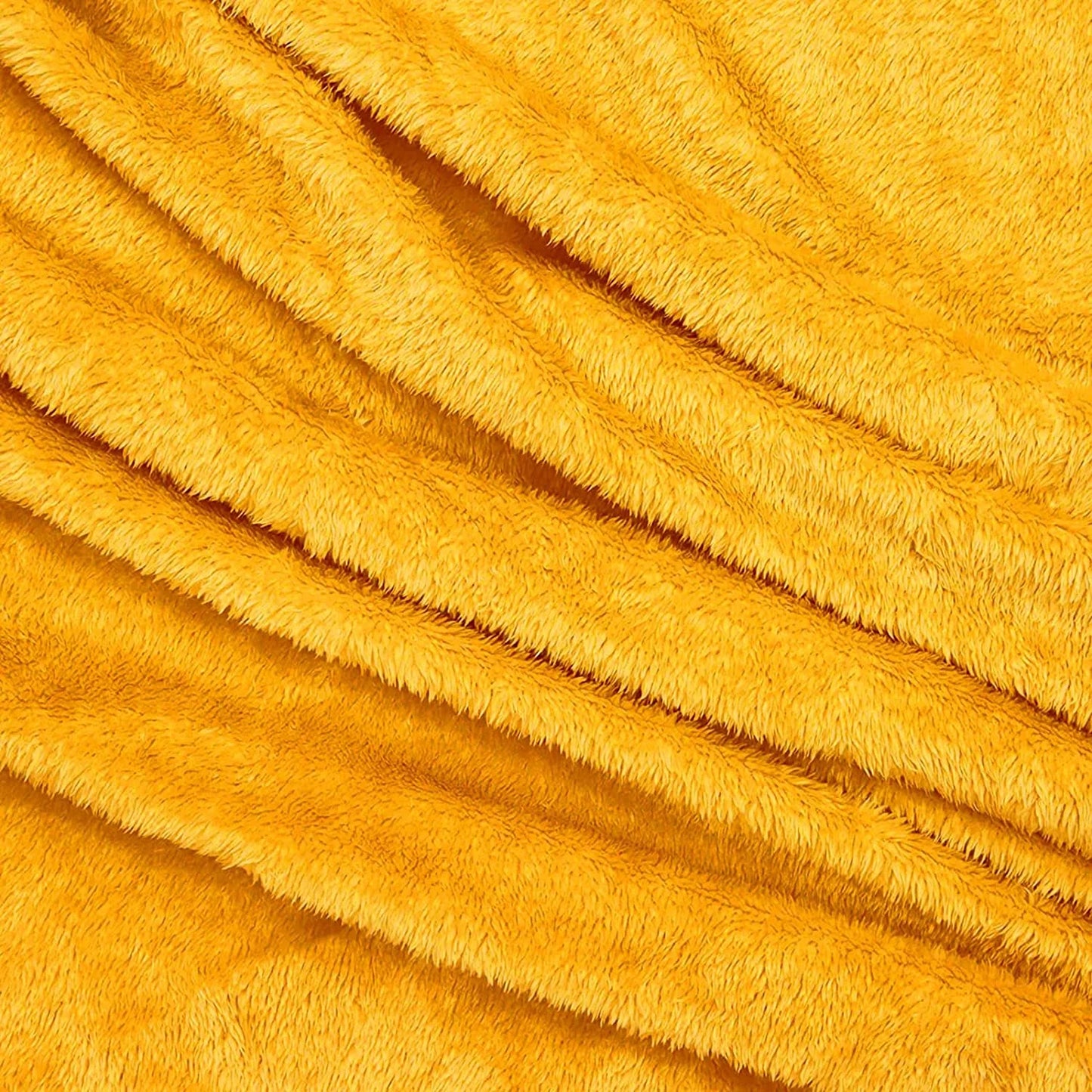 Exclusivo Mezcla Plush Fuzzy Large Fleece Throw Blanket (50" x 70",Mustard Yellow)- Soft, Warm& Lightweight