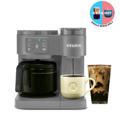 Keurig K-Duo Essentials, Hot & Iced Single-Serve K-Cup Pod Coffee Maker & Carafe,  Moonlight Grey