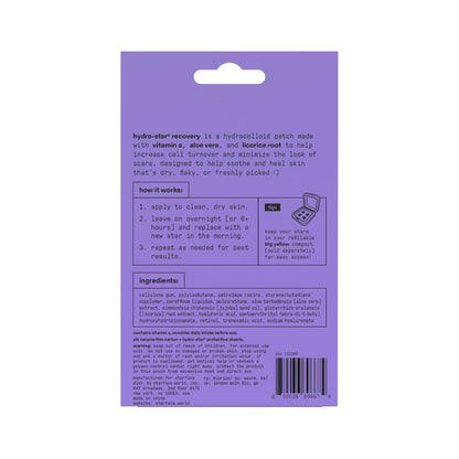 Starface Hydro-Star Recovery BIG PACK, Hydrocolloid Patches with Aloe Vera and Vitamin A, Helps Soothe and Protect Skin After Picking (96 Count)