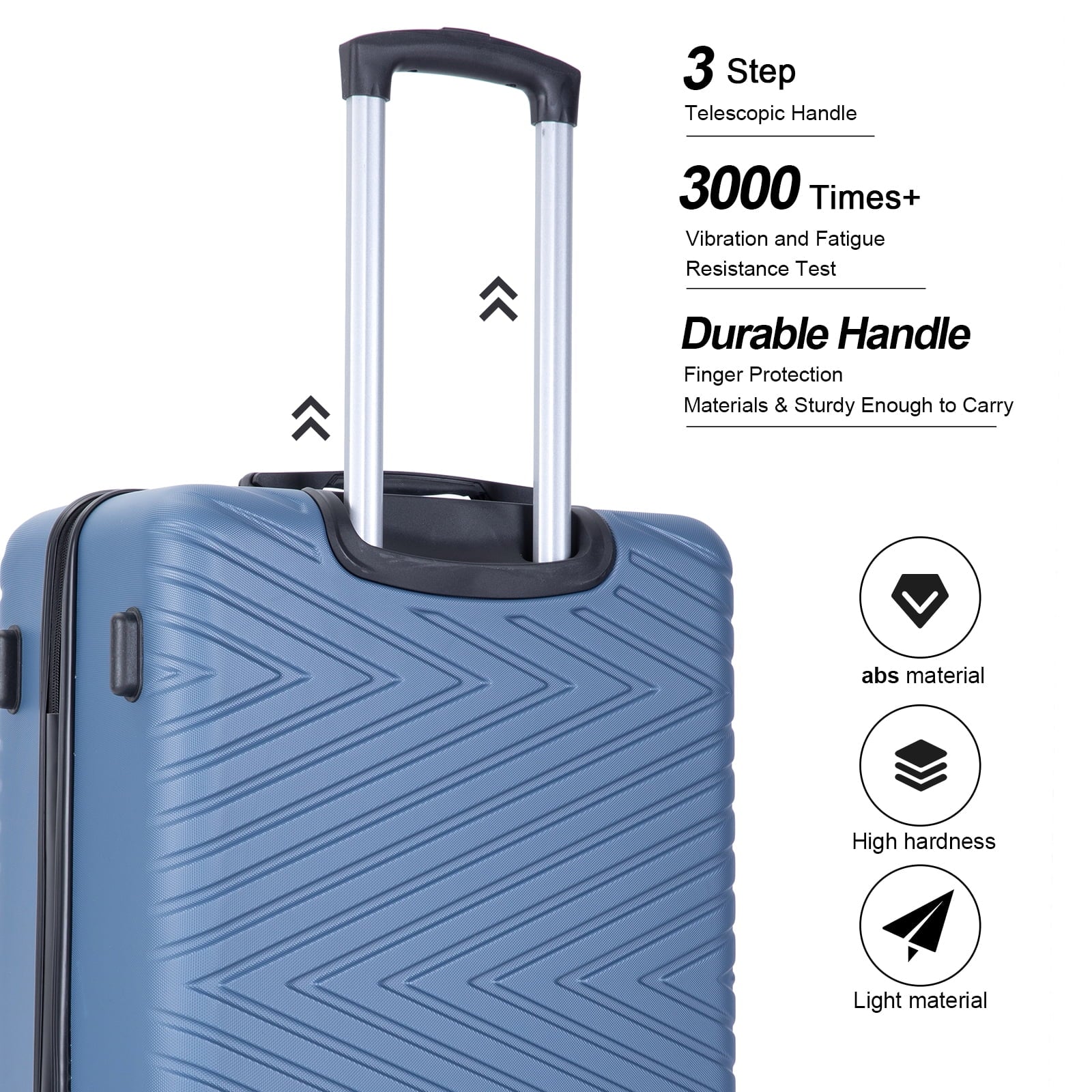 Travelhouse 4 Piece Hardshell Luggage Set Hardside Lightweight Suitcase with TSA Lock Spinner Wheels.(Blue)