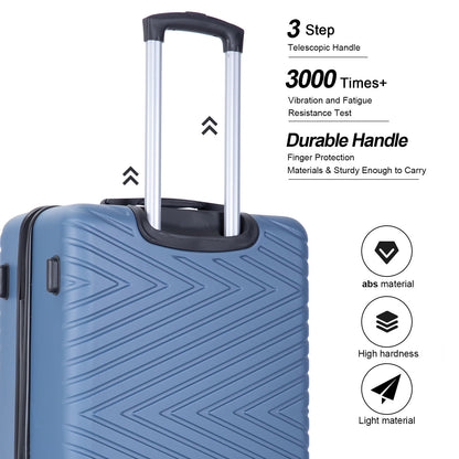 Travelhouse 4 Piece Hardshell Luggage Set Hardside Lightweight Suitcase with TSA Lock Spinner Wheels.(Blue)