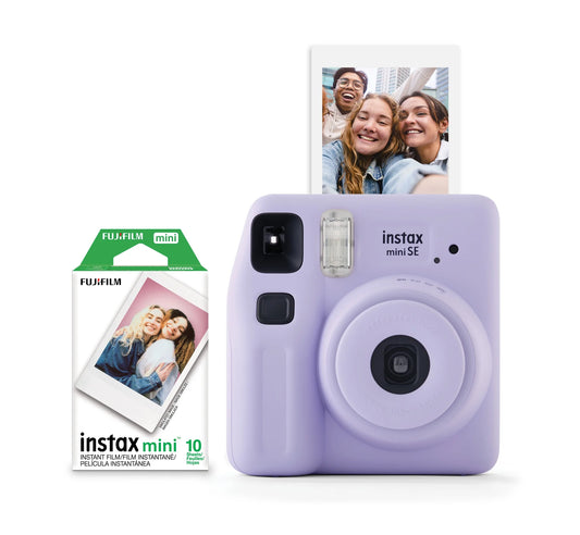 Fujifilm instax Mini SE Instant Camera with Bonus 10 pack Mini Film, Lavender