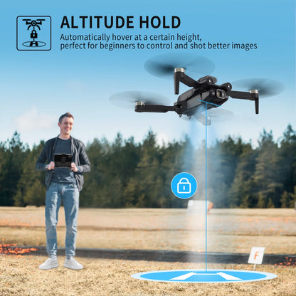 Drone with 4K Camera for Adults, AUOSHI RC Quadcopter with High Speed Brushless Motor, Altitude Hold, Waypoint Fly, 2 Batteries, Carrying Case