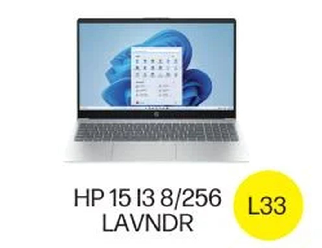 HP 15.6 inch Windows Laptop Intel Core i3-N305 8GB RAM 256GB SSD Lilac Lavender