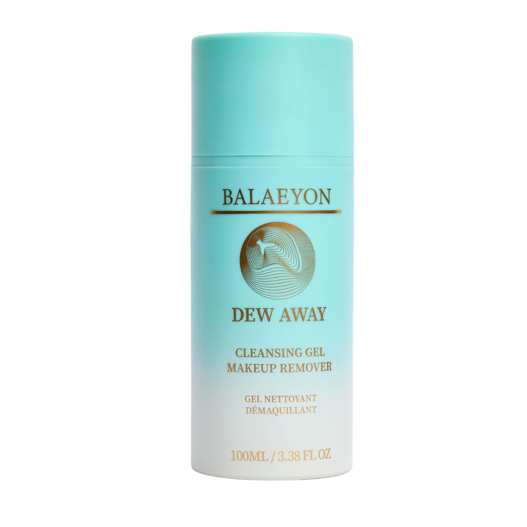 Balaeyon Dew Away Cleansing Gel Makeup Remover, Removes Waterproof Mascara, 3-In-1 Cleanser, Oil Based, Moisturizing, Great For Sensitive Skin, All Natural, TSA Friendly, 3.38 fl oz