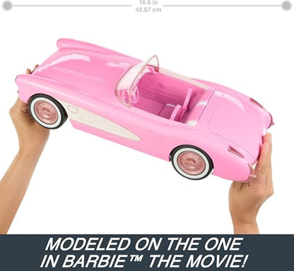 Hot Wheels Barbie RC Corvette from Barbie The Movie, Full-Function Remote-Control Toy Car Holds 2 Barbie Dolls